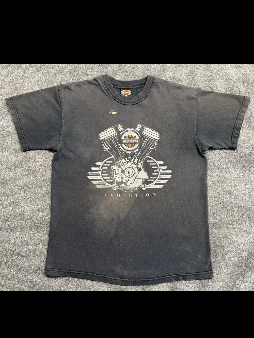 Vintage 90s Harley-Davidson Graphic T-Shirt Engine Evolution Faded L USA